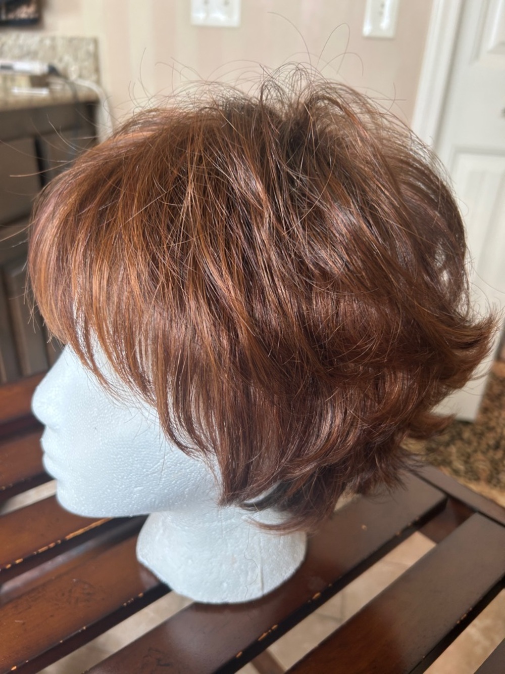 Gabor Short Layered Wig in Warm Chestnut with Subtle Highlights
